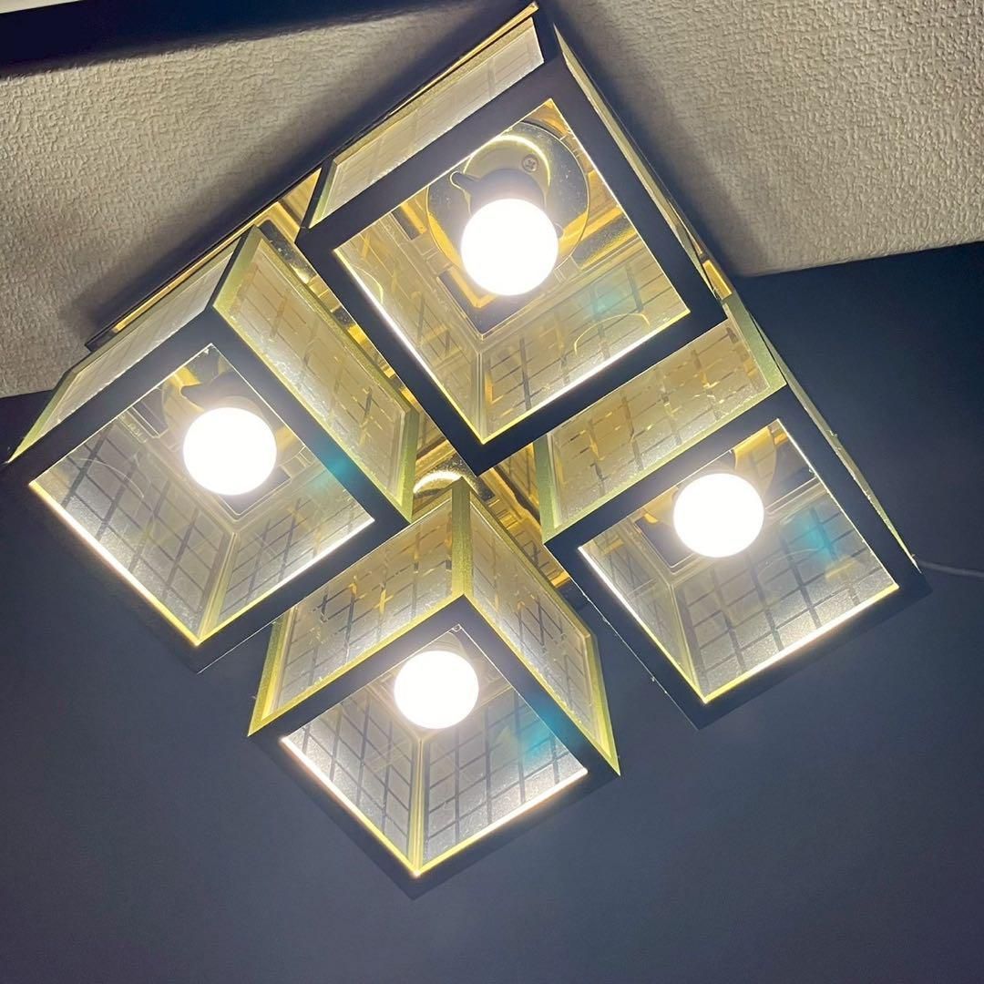 ナショナル 豪華 シャンデリア 4灯 天井照明 レトロ アンティーク