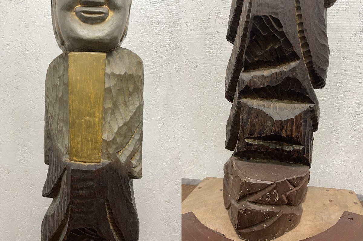 銘あり 天照皇大神 東福寺 仏像 高さ129cm 天然木 木彫り アート 時代物 仏教美術 貝1264 WWW_IBETON_RU