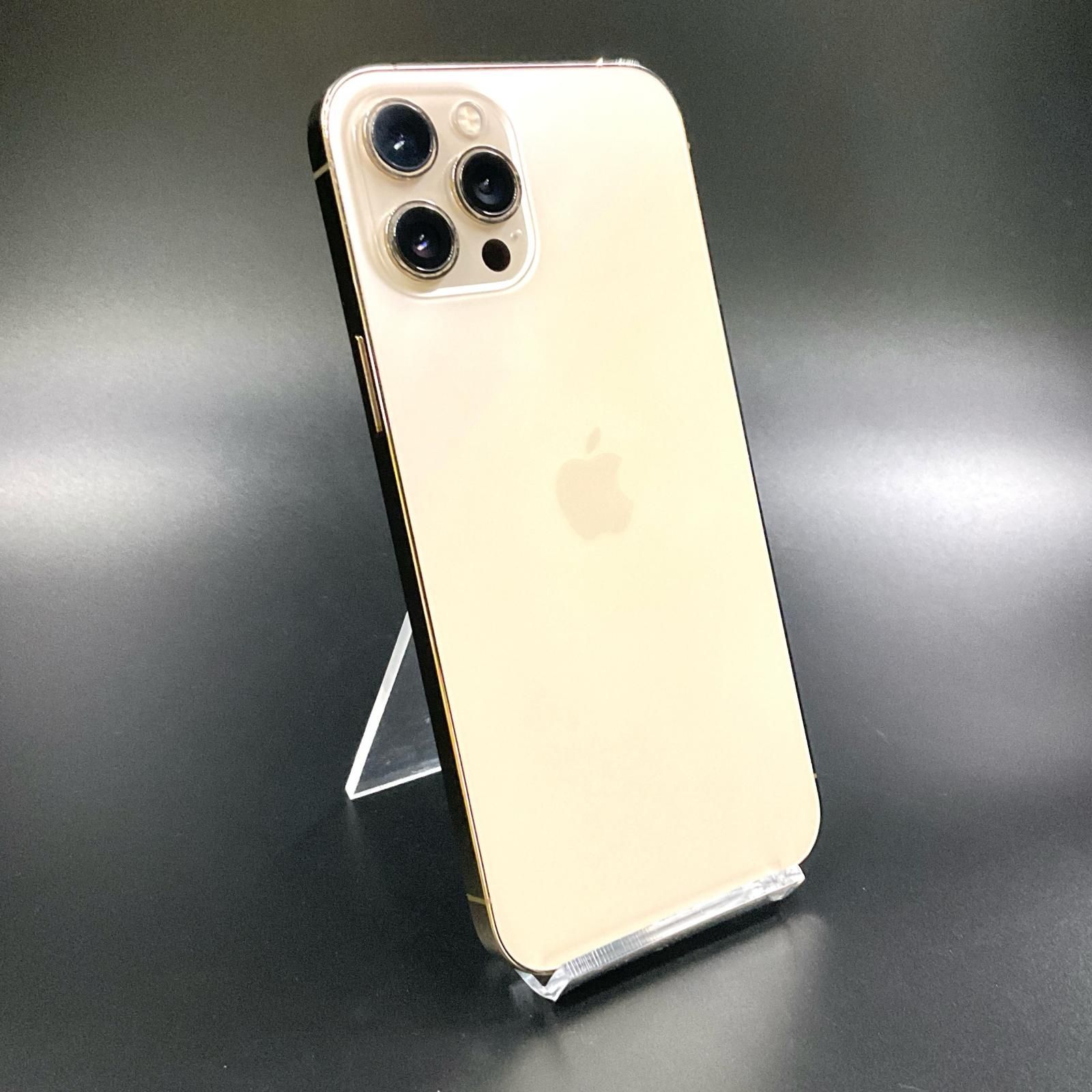 【全額返金保証】【最速発送】Apple iPhone 12 Pro Max 256GB ゴールド docomo 白ロム 80% 動作確認済