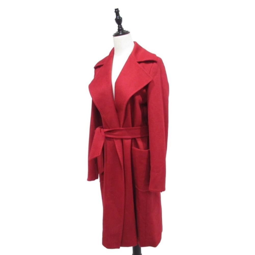 美品 希少カラー MaxMara マックスマーラ アルパカ×ウール ロング丈