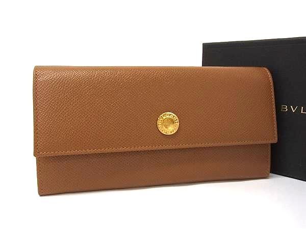 新品未使用 BVLGARI ブルガリブルガリ レザー 二つ折り 長財布 ウォレット 小銭入れ 札入れ レディース メンズ ブラウン系 AY5416