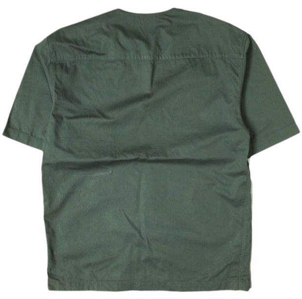ロンハーマン別注 LEMAIRE 半袖シャツ プルオーバー ボタンネックトップ LEMAIRE ルメール 22SS BUTTON NECK TOP コットンツイル ボタン