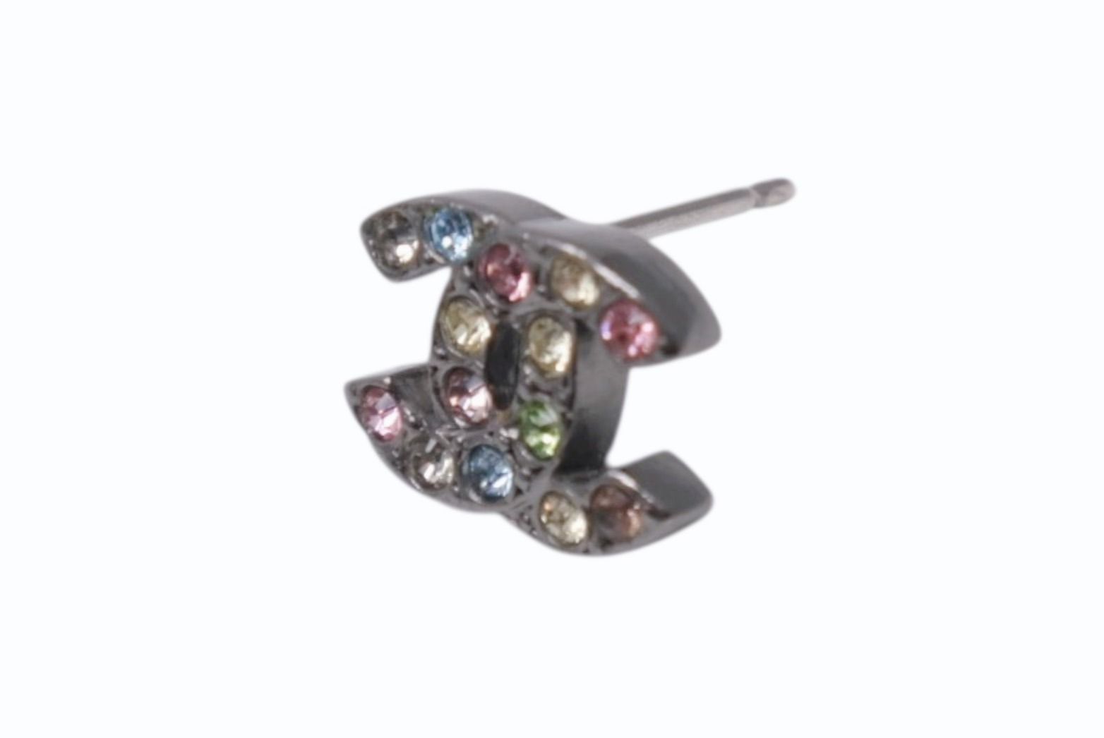 極美品 CHANEL シャネル ピアス ココマーク ラインストーン 両耳 06A