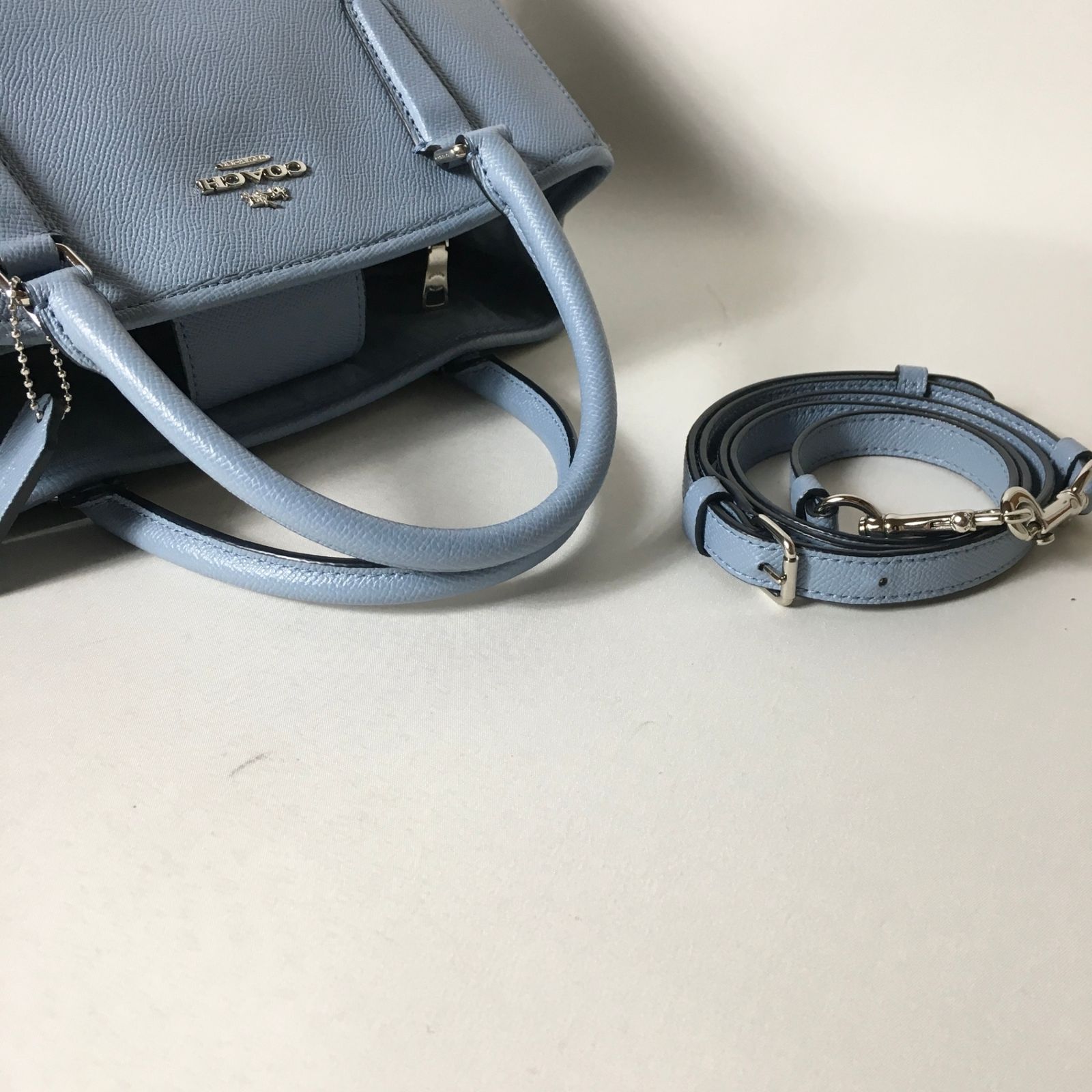 2508-18｜美品｜コーチ 2WAY ハンドバッグ レザー ライトブルー 2508-18｜美品｜コーチ 2WAY ハンドバッグ レザー ライトブルー