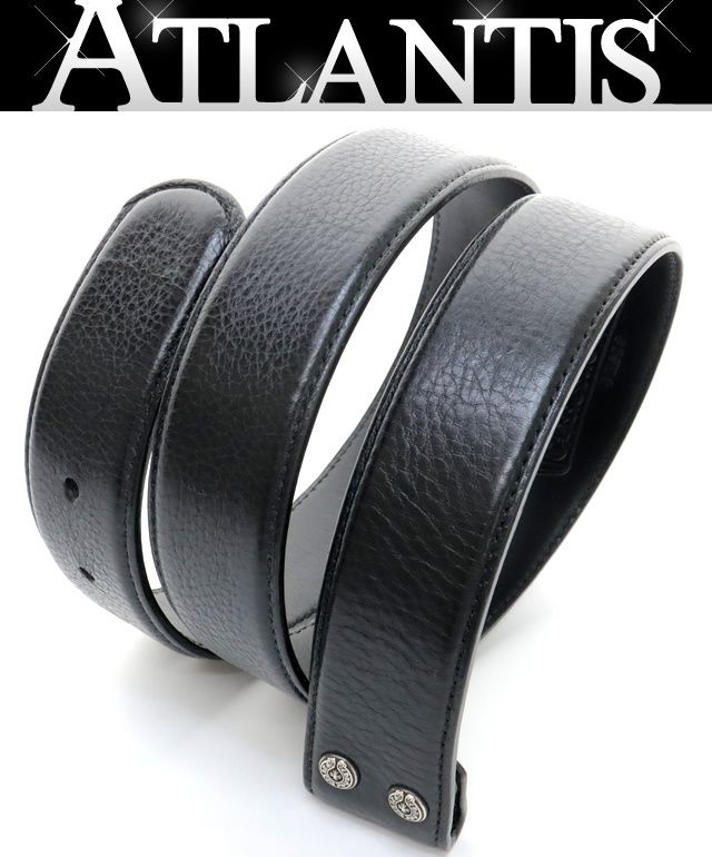 Chrome Hearts 黒レザーベルト サイズ34 CHROME HEARTS クロムハーツ サイズ:34 BLT ROLLER LINK レザー