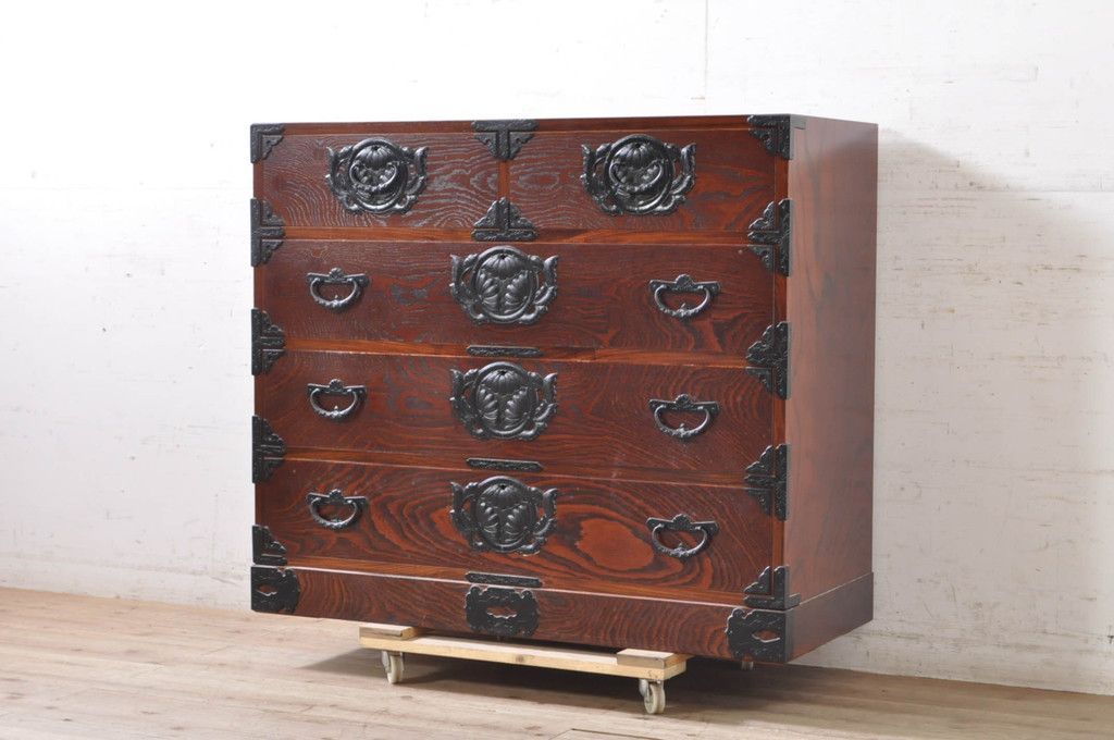 岩谷堂箪笥 和箪笥 整理箪笥 収納タンス チェスト アンティーク ☆事前問合せ必須☆ 岩谷堂箪笥 和箪笥 中古 菊幸 杢目 重厚感