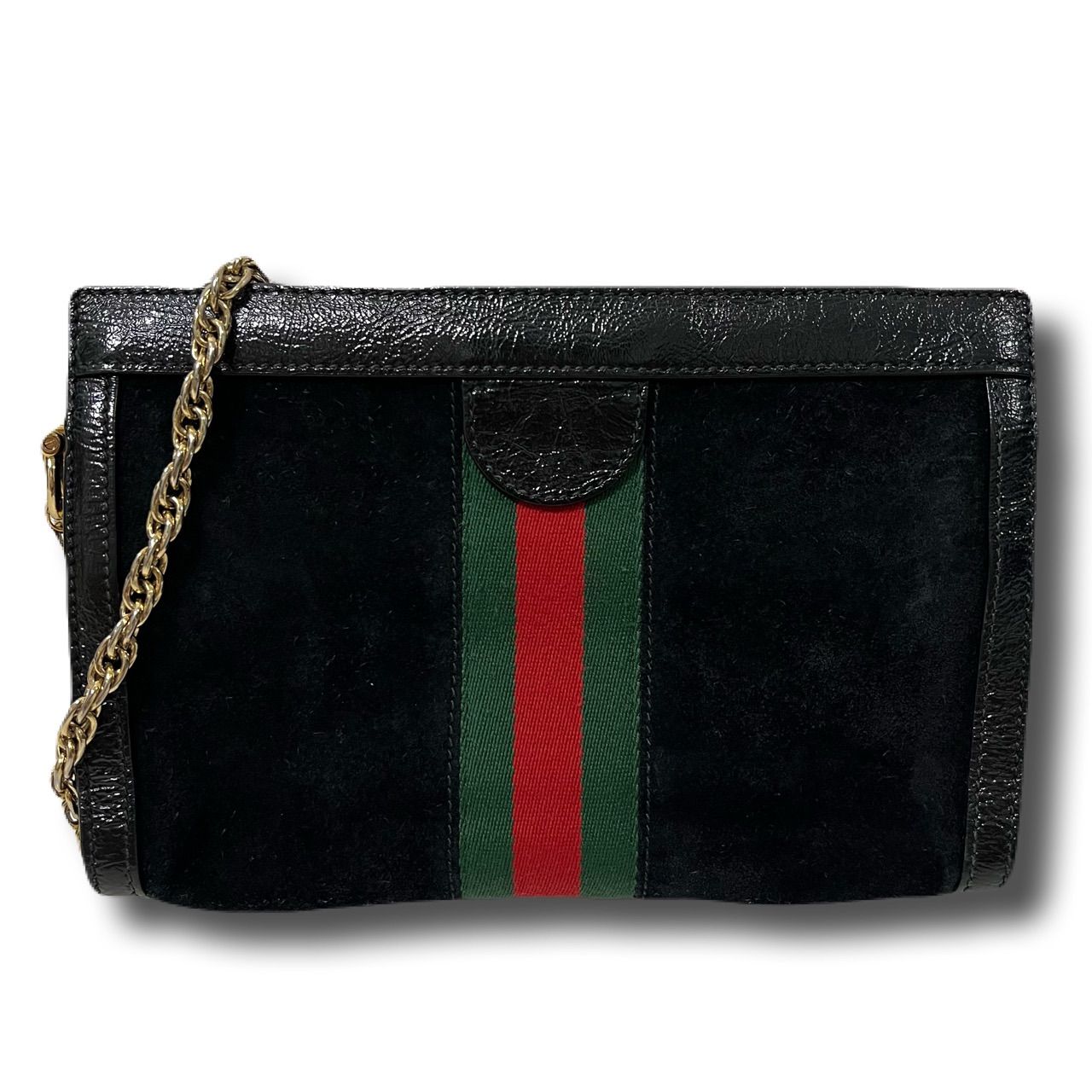 GUCCI グッチ ショルダーバッグ チェーン スエード オフィディア GG 