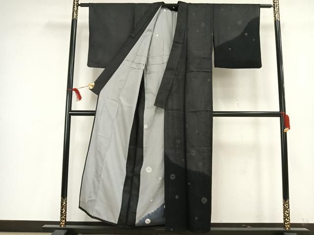 平和屋着物▽訪問着 無双 紗袷 紗×紗 絞り 丸文 正絹 逸品 AAAV8401fy