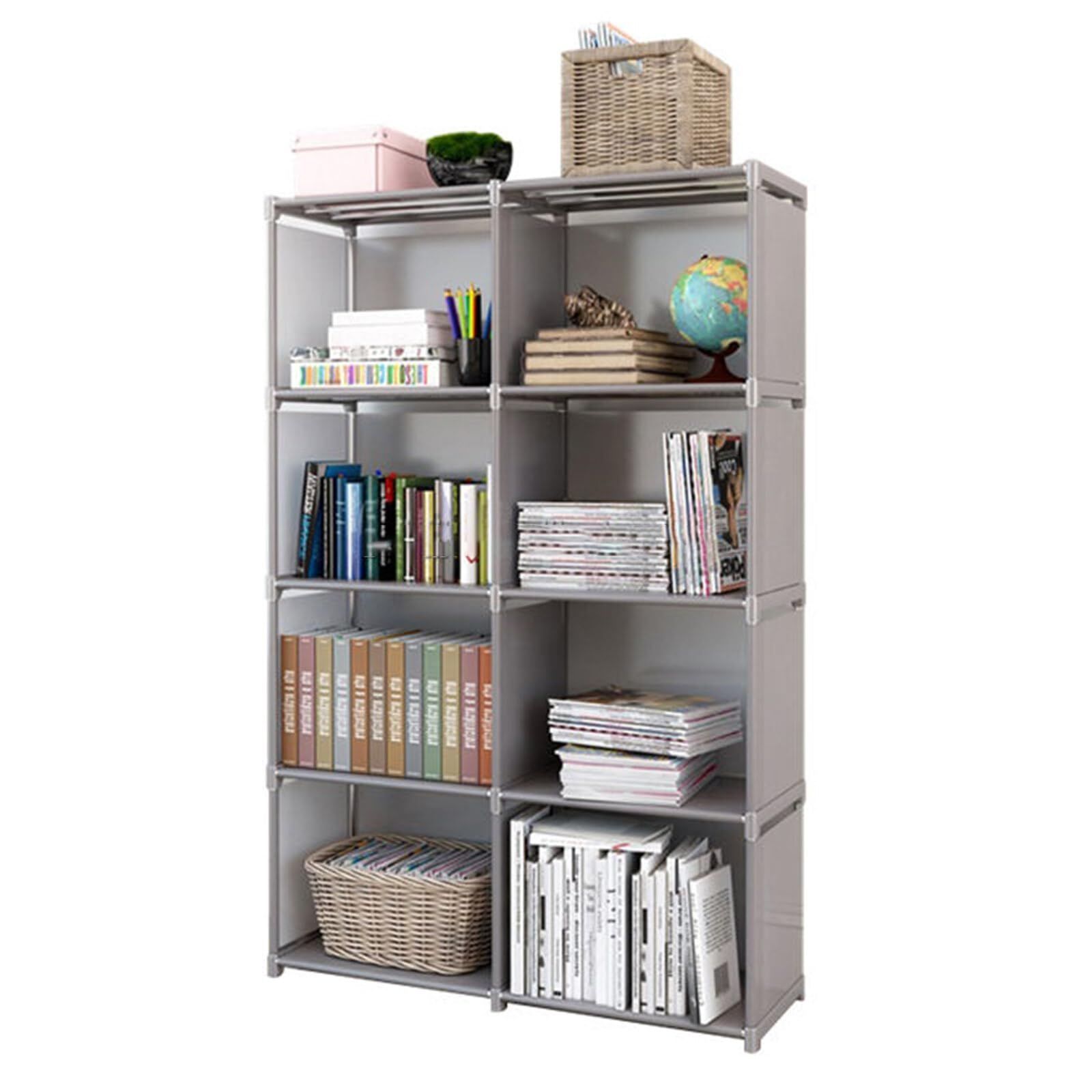 【在庫セール】寝室 キッチン 取付簡単 収納ラック コスメ収納 収納ケース 80×29×125cm 収納ボックス 不織布 8ガード 4段 本棚 棚 Ruiqas