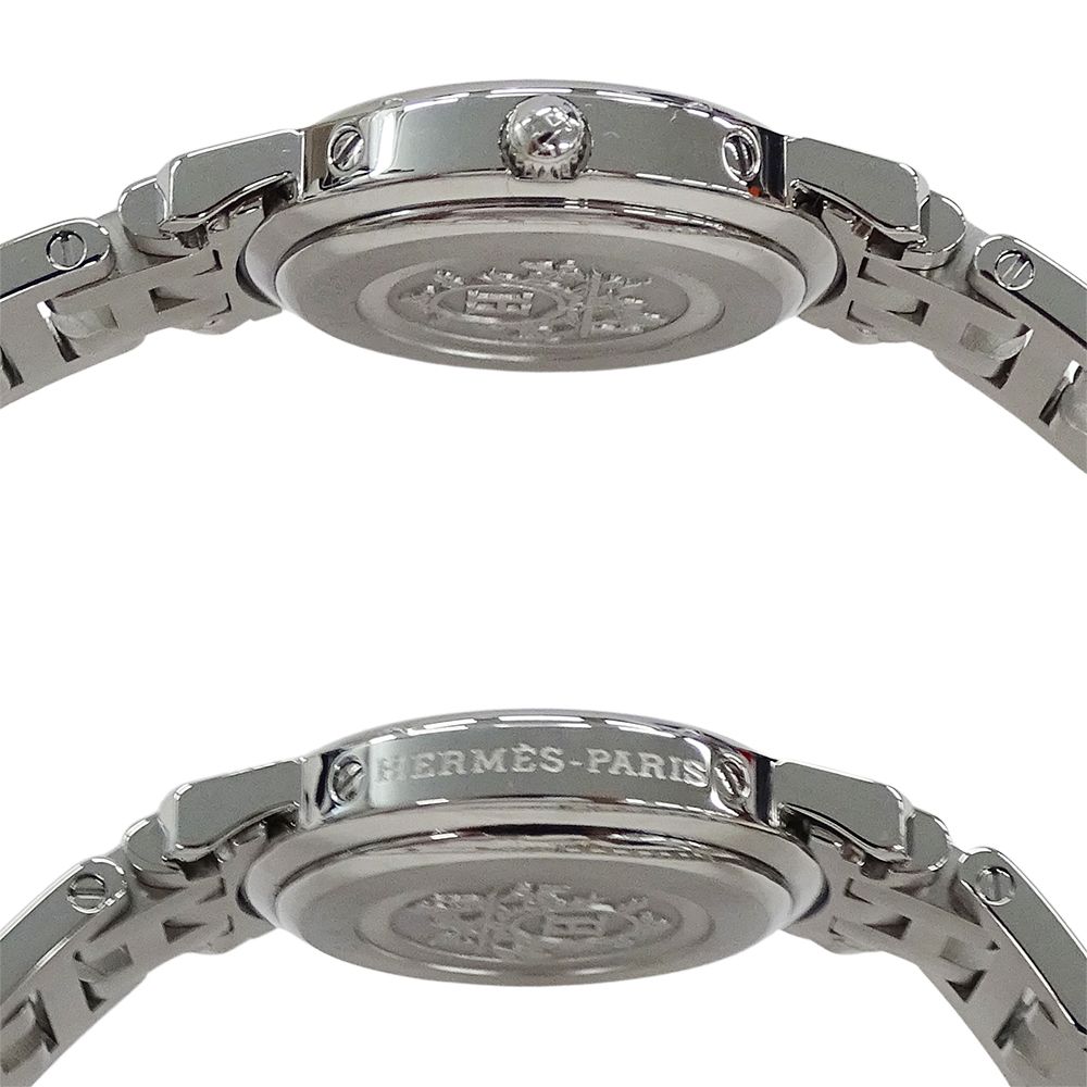 HERMES レディース 時計 シルバー 中古】 エルメス HERMES SS 腕時計 シェル Hウォッチ ステンレス
