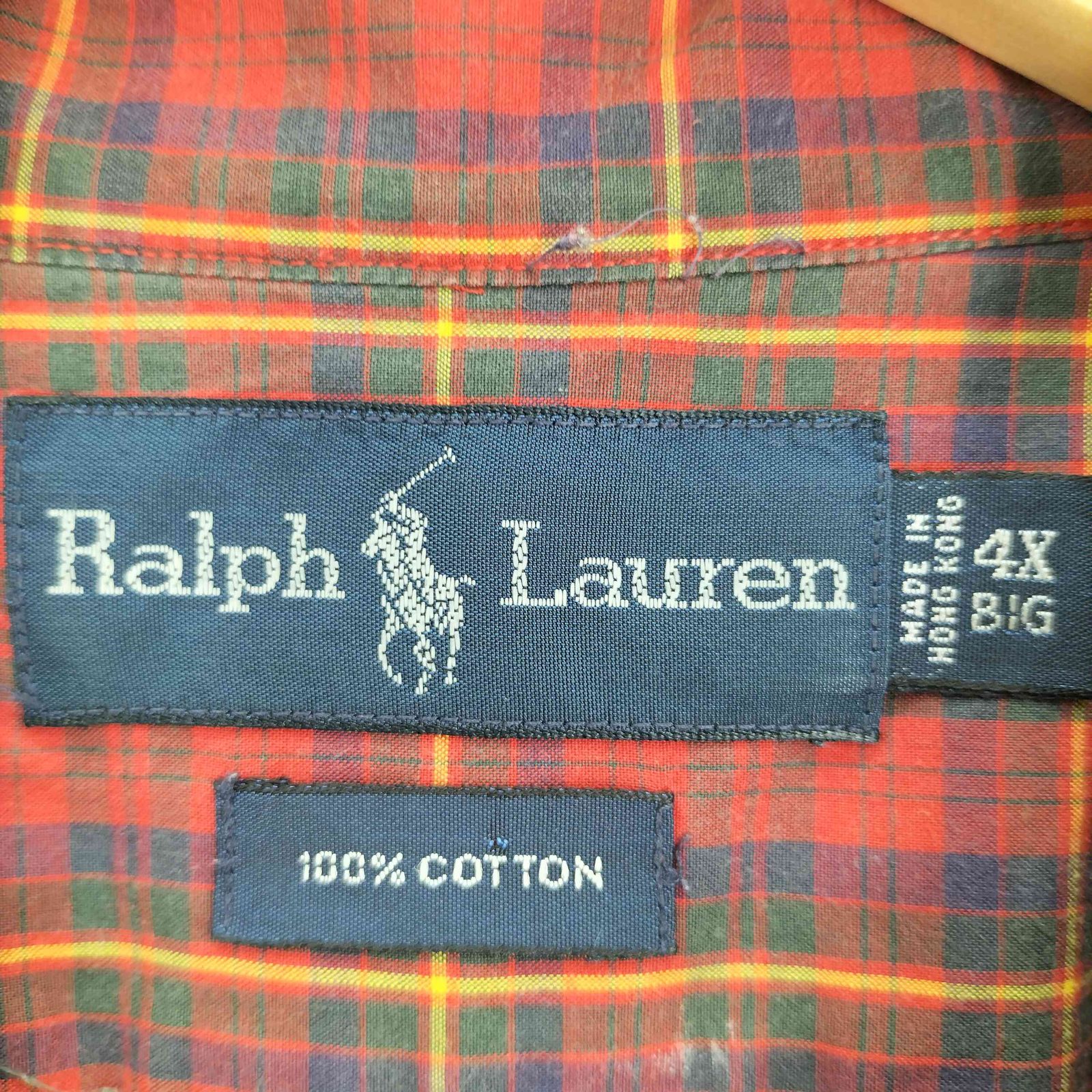 ラルフローレン RALPH LAUREN 90S 香港製 ポニー刺繍 マドラスチェック