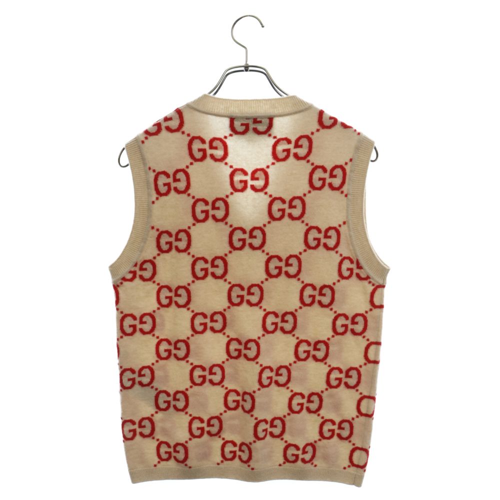 GUCCI (グッチ) GGジャガード ニットベスト ホワイト 692908