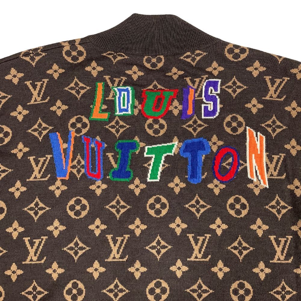 LOUIS VUITTON ルイ・ヴィトン 21AW 品番 HLN11W NBAモノグラム グラフィック ジップアップ ニット ブルゾン ブラウン  XL 正規品 / 33899