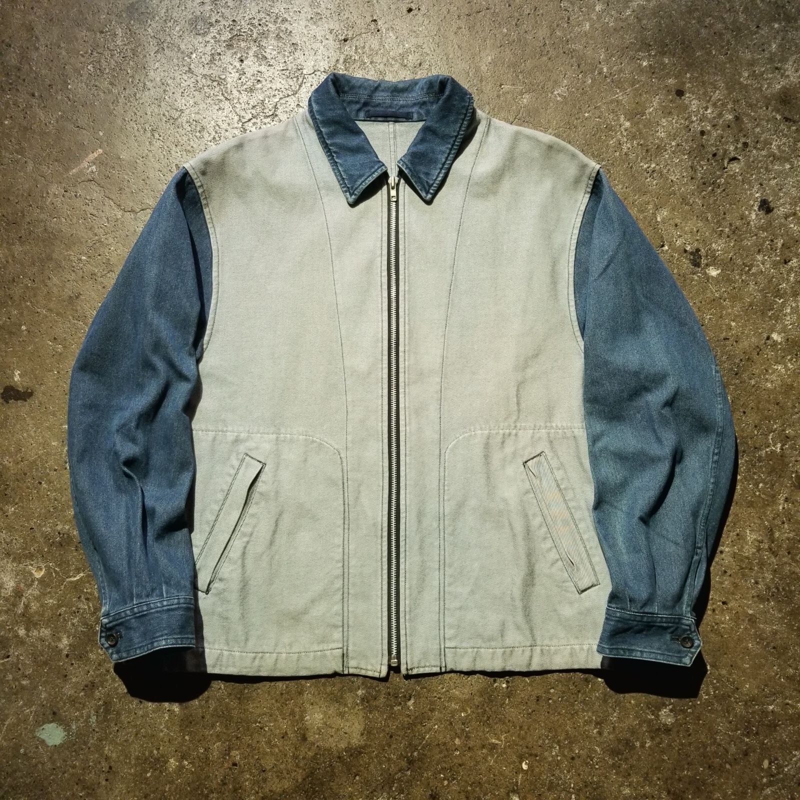 COMME des GARCONS HOMME PLUS 92ss 前身頃切替ジップアップデニム 