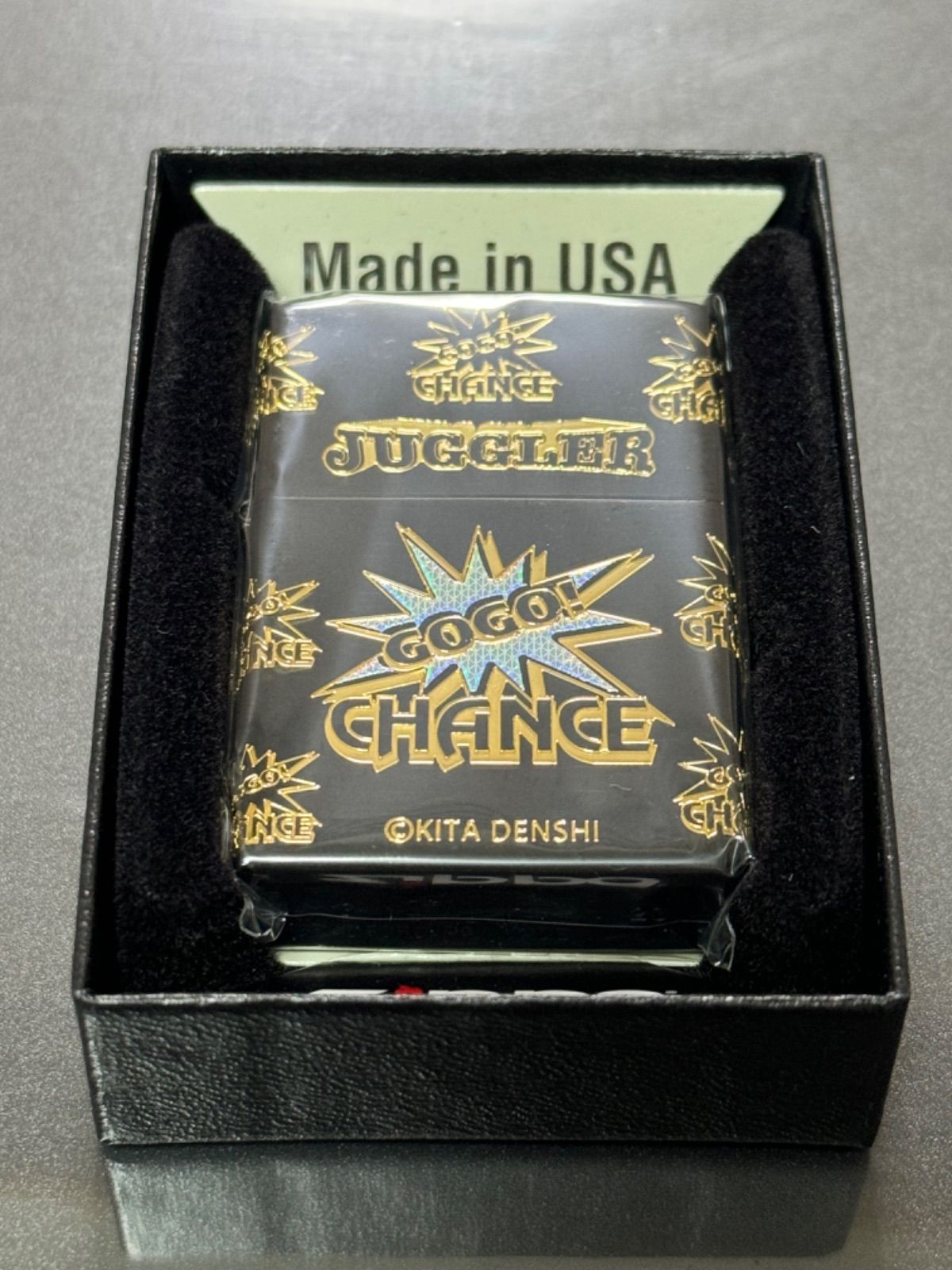 zippo ジャグラー 4面連続加工品 JUGGLER 特殊加工 2023年製 GO GO CHANCE KITA DENSHI ケース 保証書 -  メルカリ