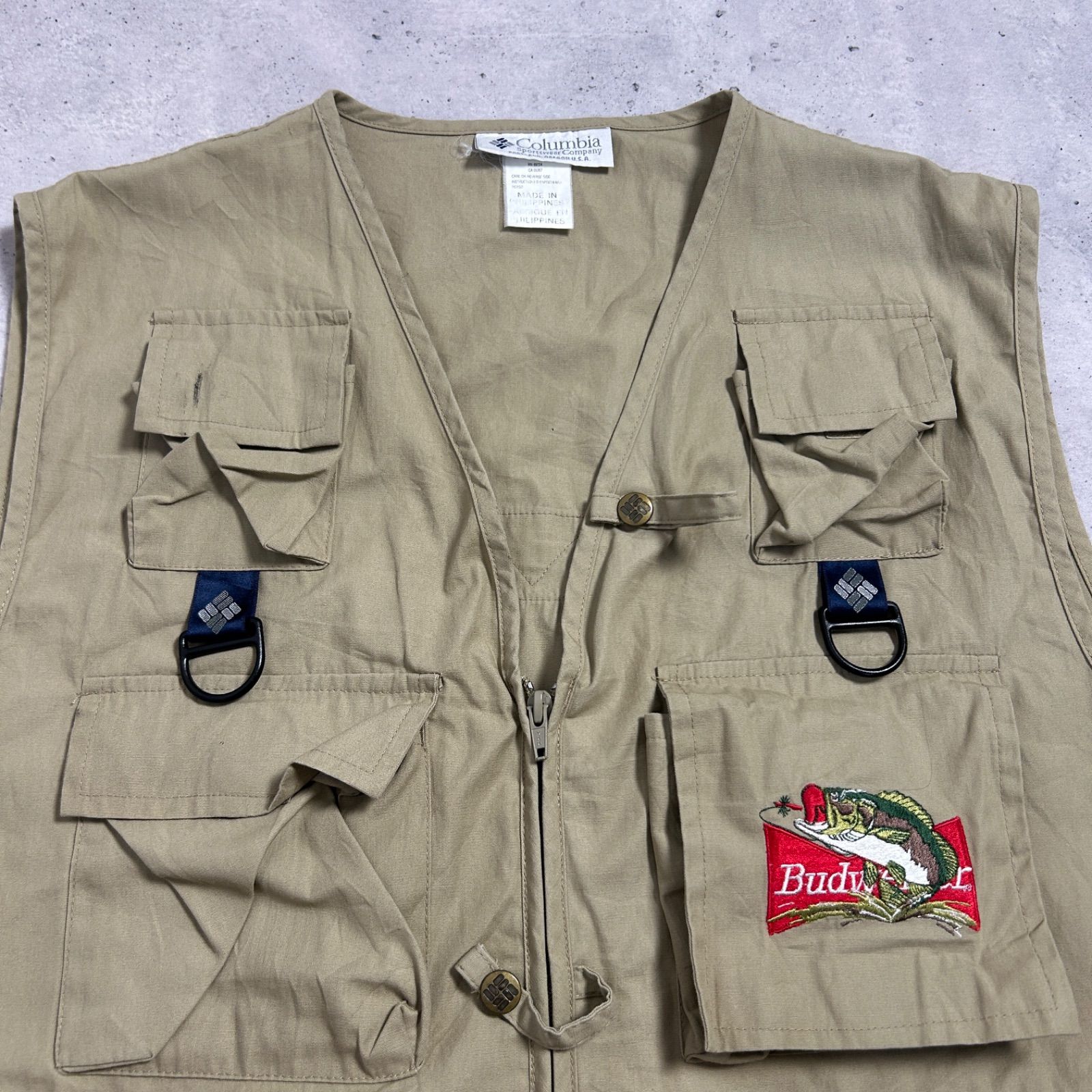 00s コロンビア/Columbia PFGフィッシングベスト バドワイザー 90s Columbia PFG フィッシングベスト BigBud ビッグバド