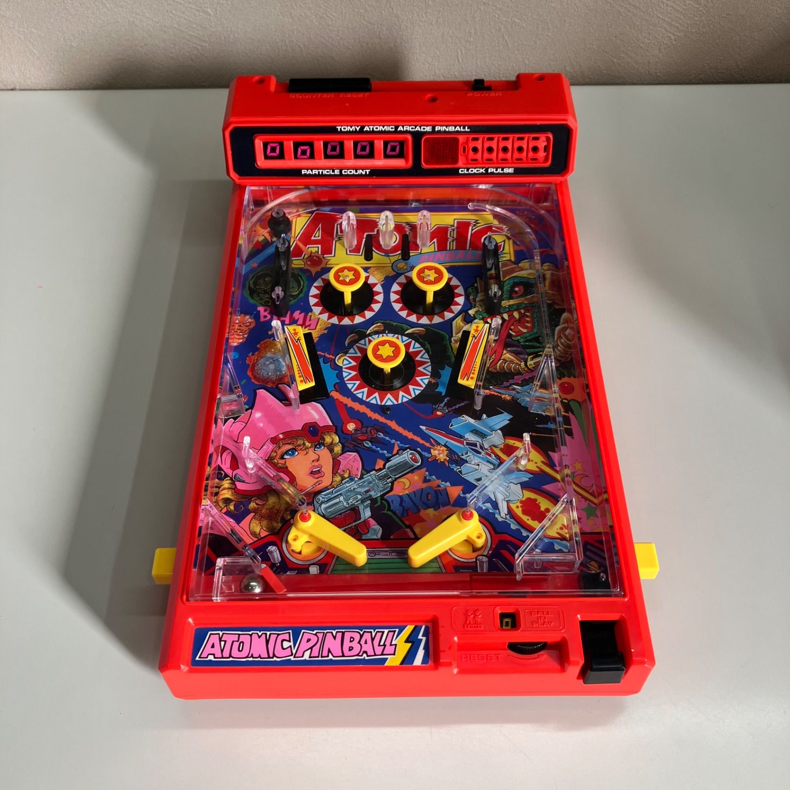 美品 TOMY アトミックピンボール パチンコ おもちゃ トミー工業