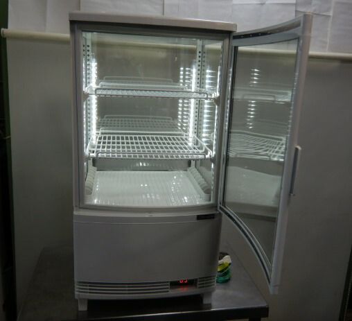 レマコム 卓上　冷蔵ショーケース　冷蔵庫　RCS-4G63SL 63L 大型 レマコム 4面ガラス冷蔵ショーケース RCS-4G63SL | 無限堂厨房ネット