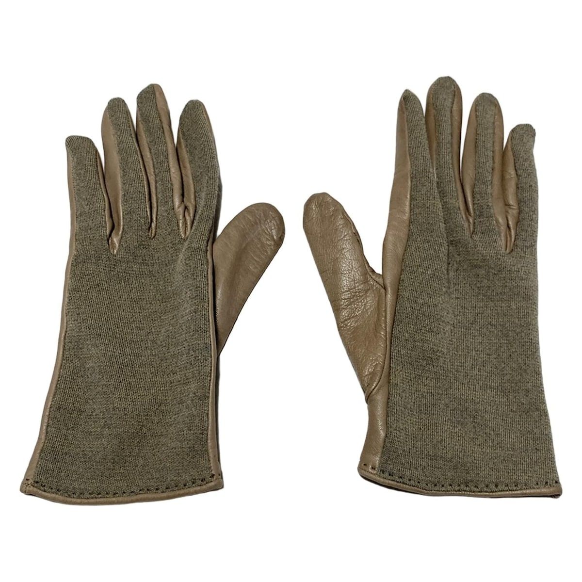 HERMES エルメス 手袋 レディース - ブラウン ウール レザー