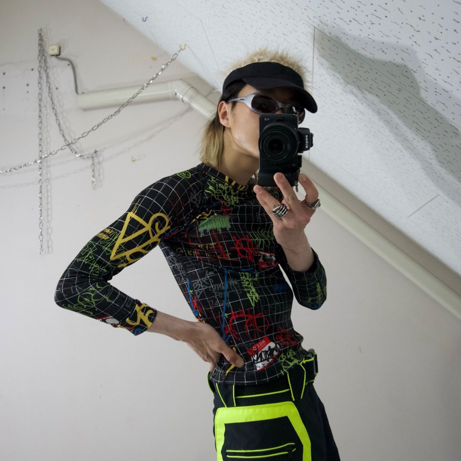 BURTON Full Graphics Anarchy Paint L/S Tee Second Skin Power Net 