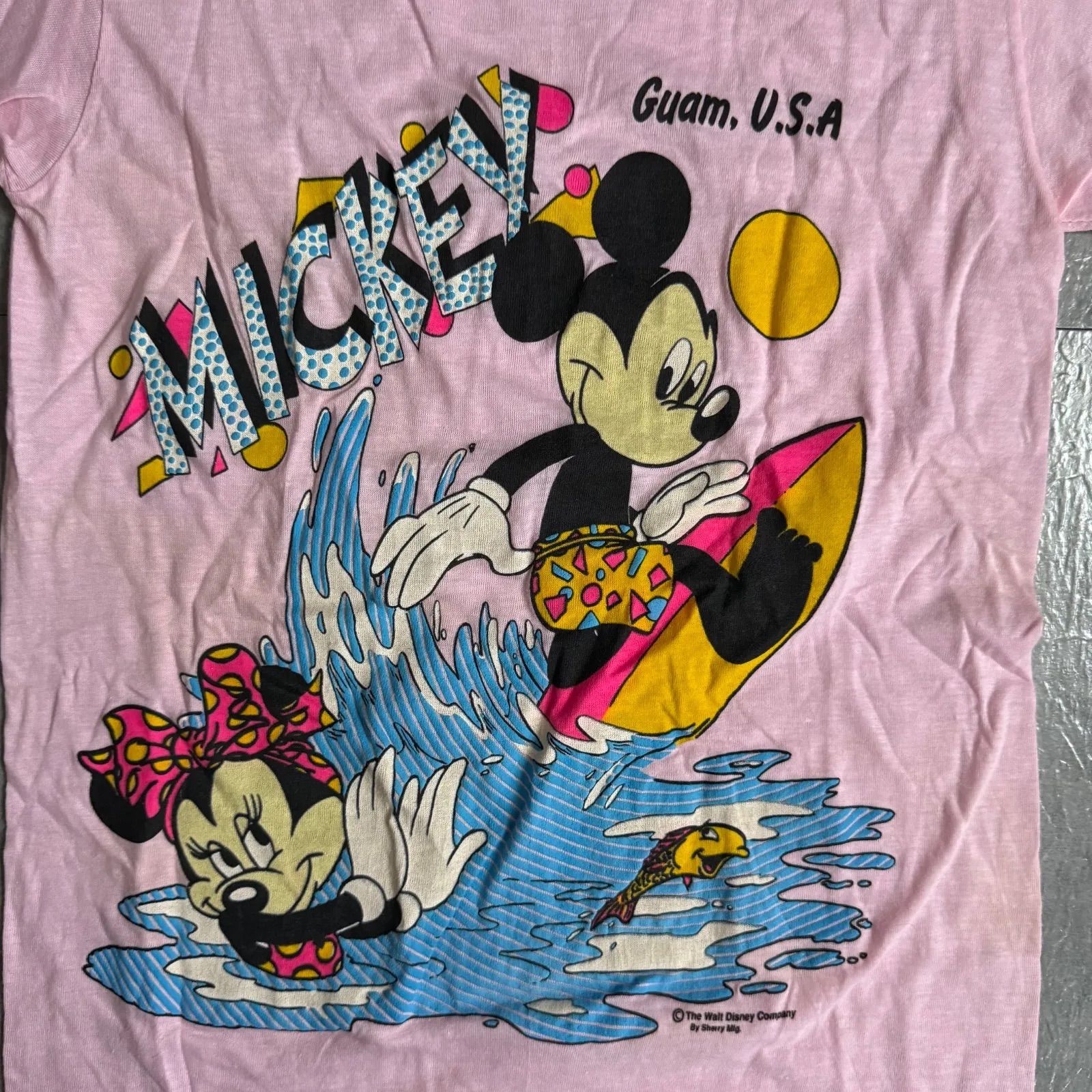 80s90s ビンテージ ミニーマウス プリント Tシャツ ディズニー フロリダ ヴィンテージ ミッキーとミニーマウス フロリダ ネオン T シャツ