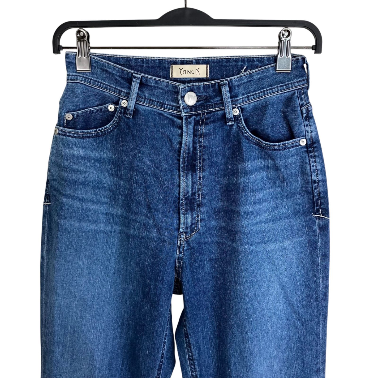 YANUK ストレートデニムパンツ LOUISE AMB 25 ブルー 青 ヤヌーク ストレート ルイーズ 57152505