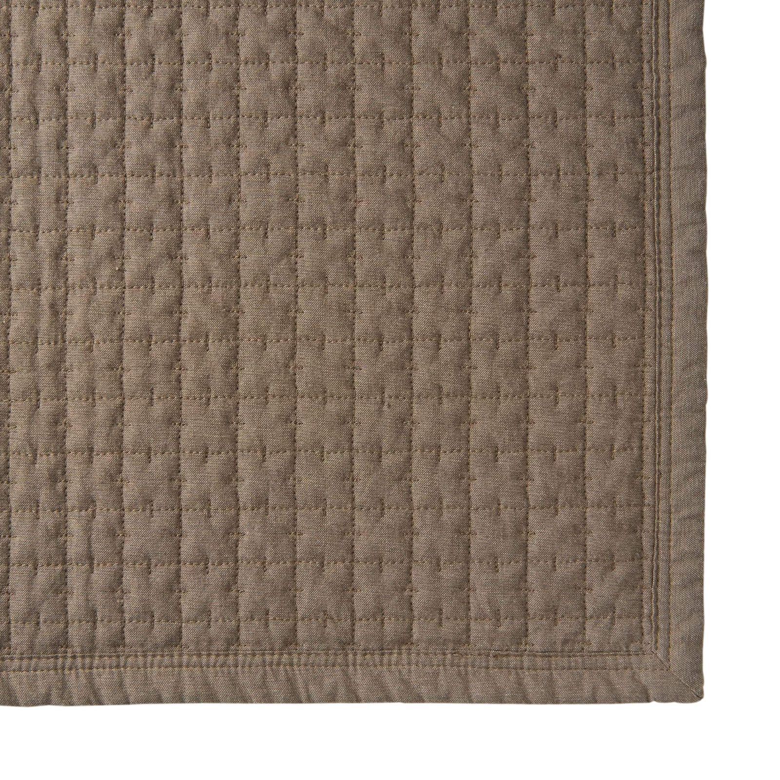 MUJI 無印良品 洗いざらしの綿キルティングラグ ブラウン 195×195cm 83336042