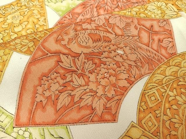 平和屋着物●上質な小紋　色紙重ね吉祥花文　御召縮緬　正絹　逸品　CAAW7254yc 平和屋着物○上質な小紋 色紙重ね吉祥花文 御召縮緬 正絹 逸品