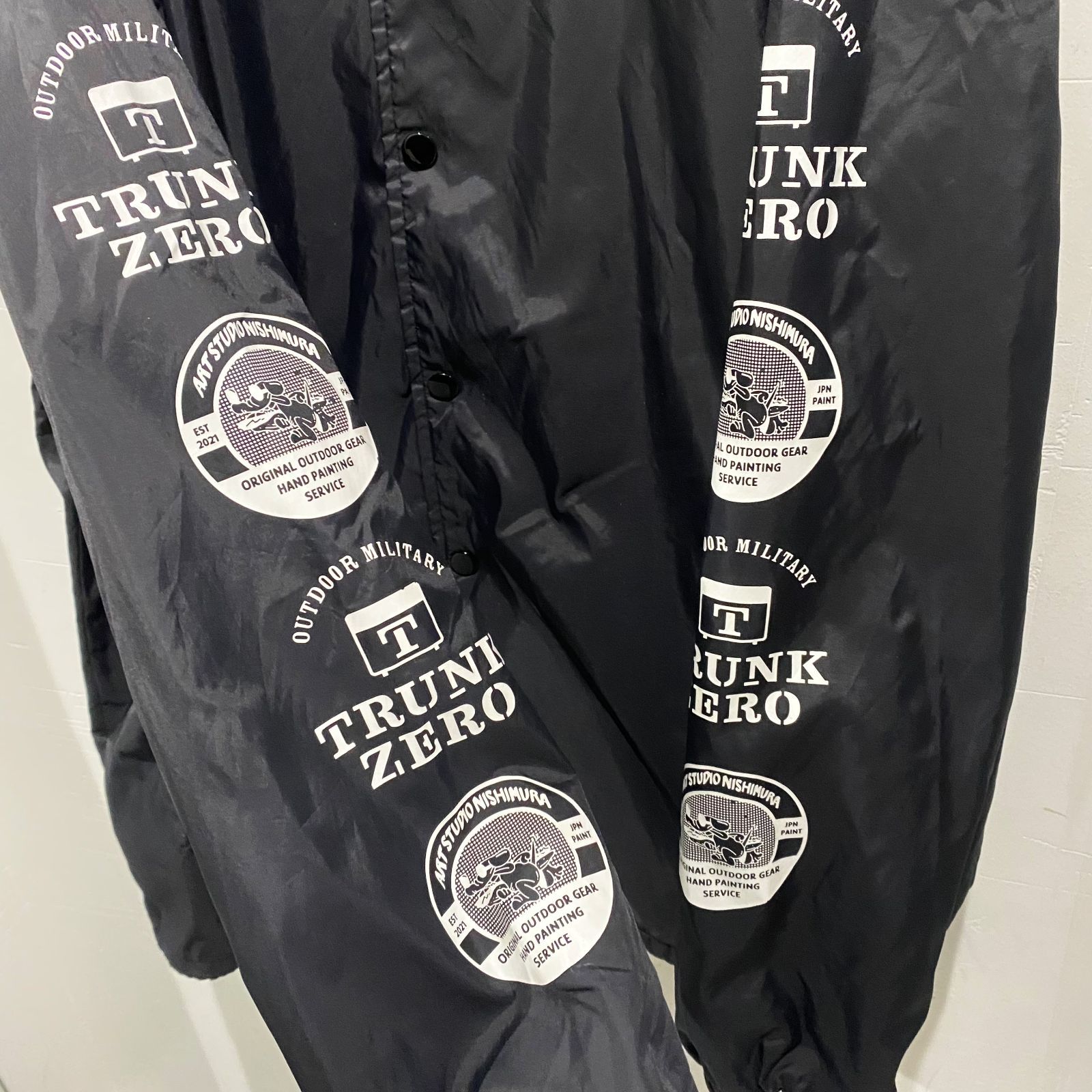 TRUNK ZERO x ART STUDIO NISHIMURA トランクゼロ × アートスタジオニシムラ コーチジャケット ブラック  size-XL【中目黒R10】 - メルカリ