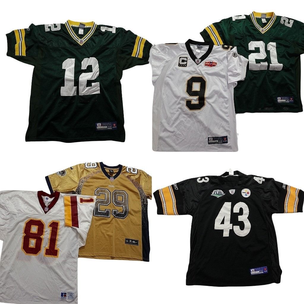 古着卸 NFL ゲームシャツ ユニフォーム 6枚セット メンズ 48 スティーラーズ ラムズ ナイキ ラッセル 古着 NA6209