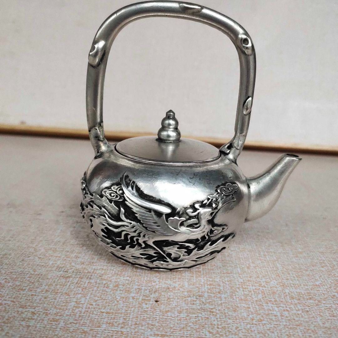 銅 細工 龍鳳提梁徳利 茶壺 茶道具 装飾品 工芸品 美術品 置物 銅 細工 龍鳳提梁徳利 茶壺 茶道具 装飾品 工芸品 美術品 置物