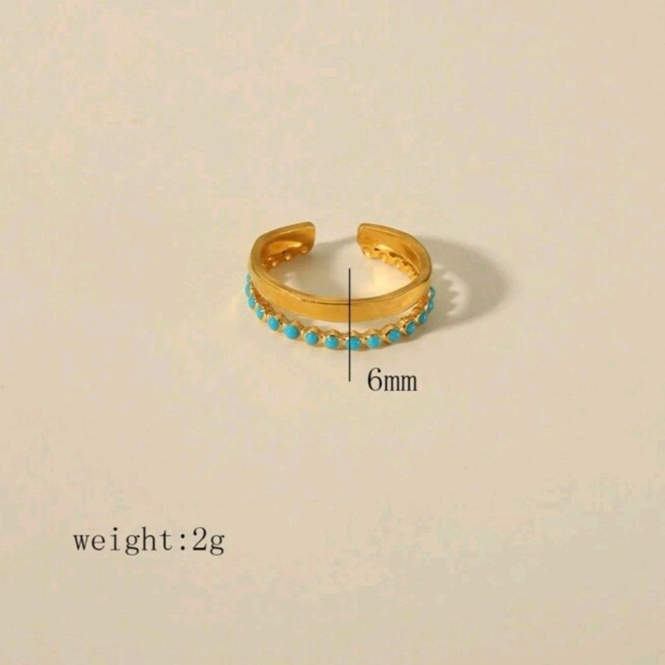 A692 リング レディース 指輪 ターコイズ トルコ石 ゴールド k18 18金