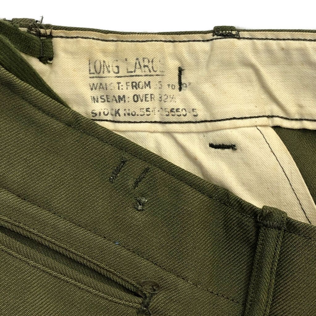  50年代 米軍実物 U S ARMY M 51 ウール フィールドパンツ 大きいサイズ ミリタリー オリーブ メンズ LARGE LONG 古着 V 6502 その他 メンズ