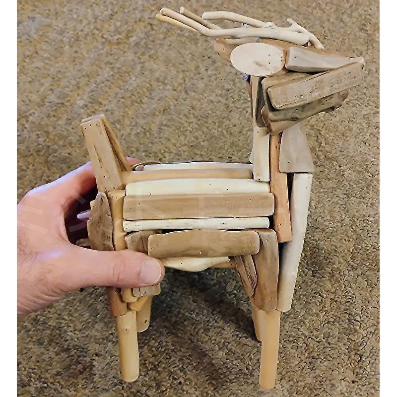 新品?未使用】 置物 ウッドクラフト 鹿 シカ トナカイ オブジェ