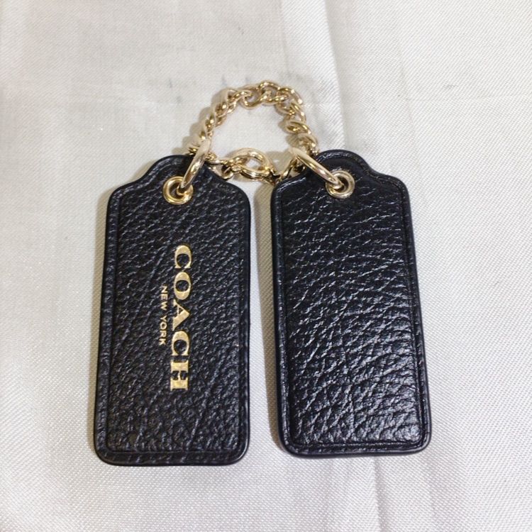 美品】 COACH leather name tag コーチ レザー ネームタグ タグ