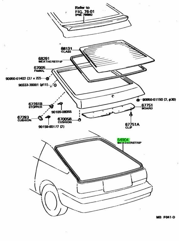 トヨタ TOYOTA 純正 AE86 AE85 レビン トレノ ３ドア バックドア ウェザーストリップ ボディ側 ハッチバック車 リヤゲート ゴムパッキン パーツ エンジン タイヤ バンパー 検索 マフラー