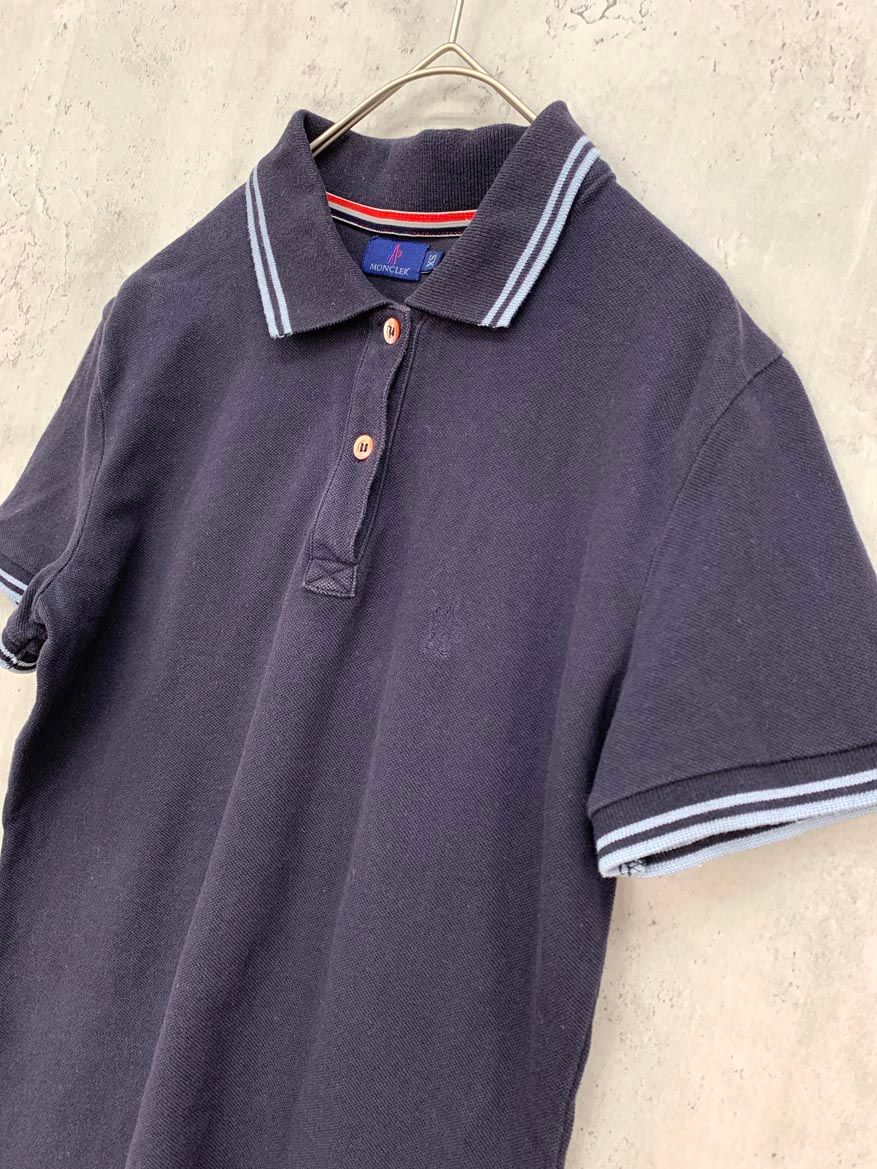 MONCLER モンクレール HT3398A ロゴ刺 ポロシャツ sizeXS/紺