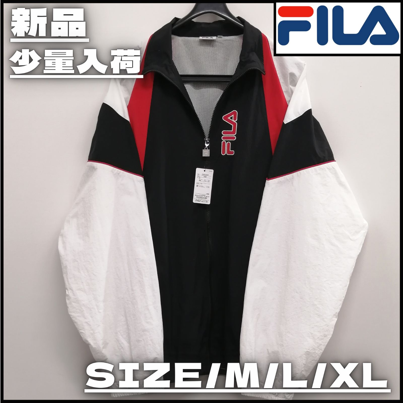 新作】【FILA／フィラ・ナイロンジャケット（ブラック）】ストリート 