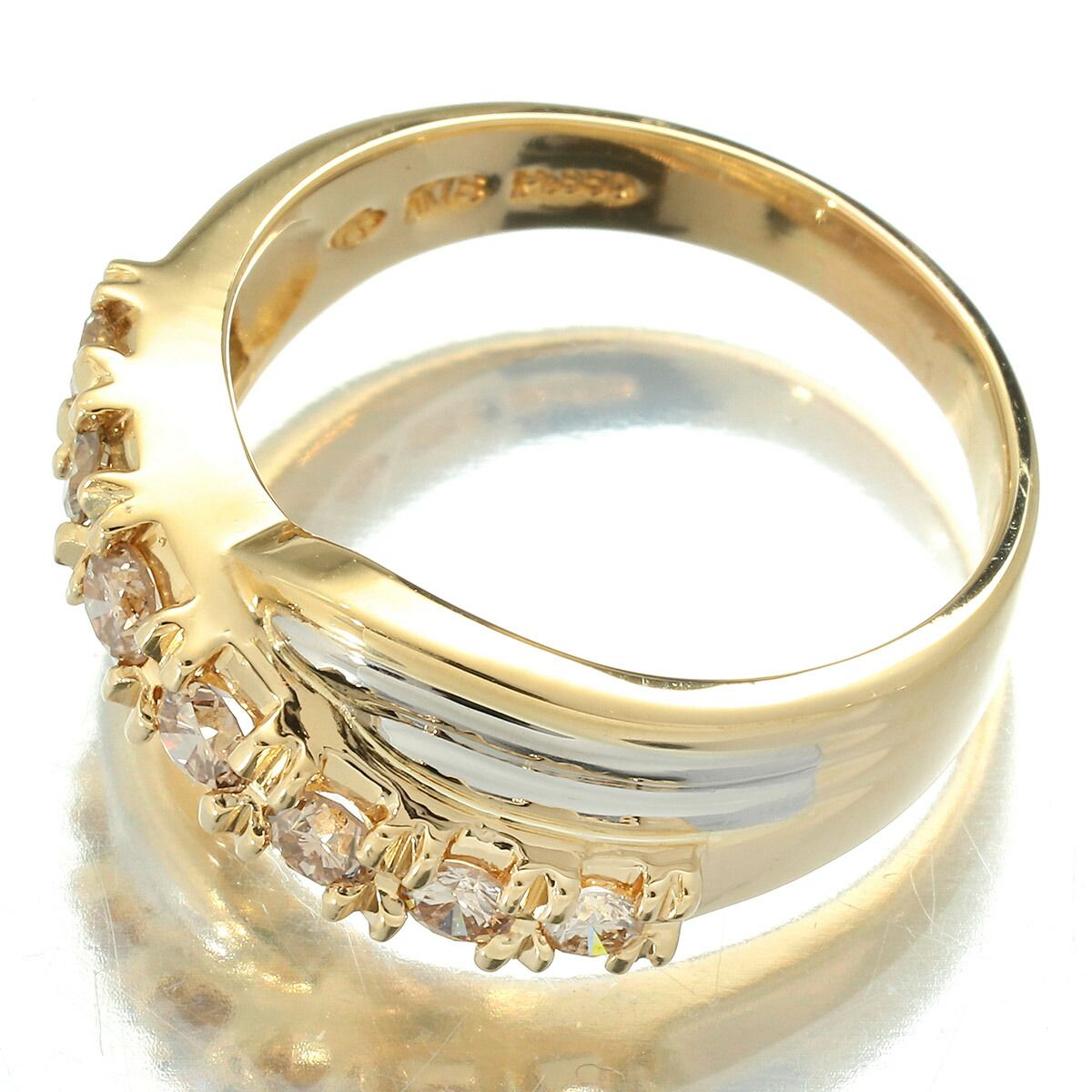 ジュエリーマキ 交差デザインリング 指輪 ダイヤモンド 0.57ct