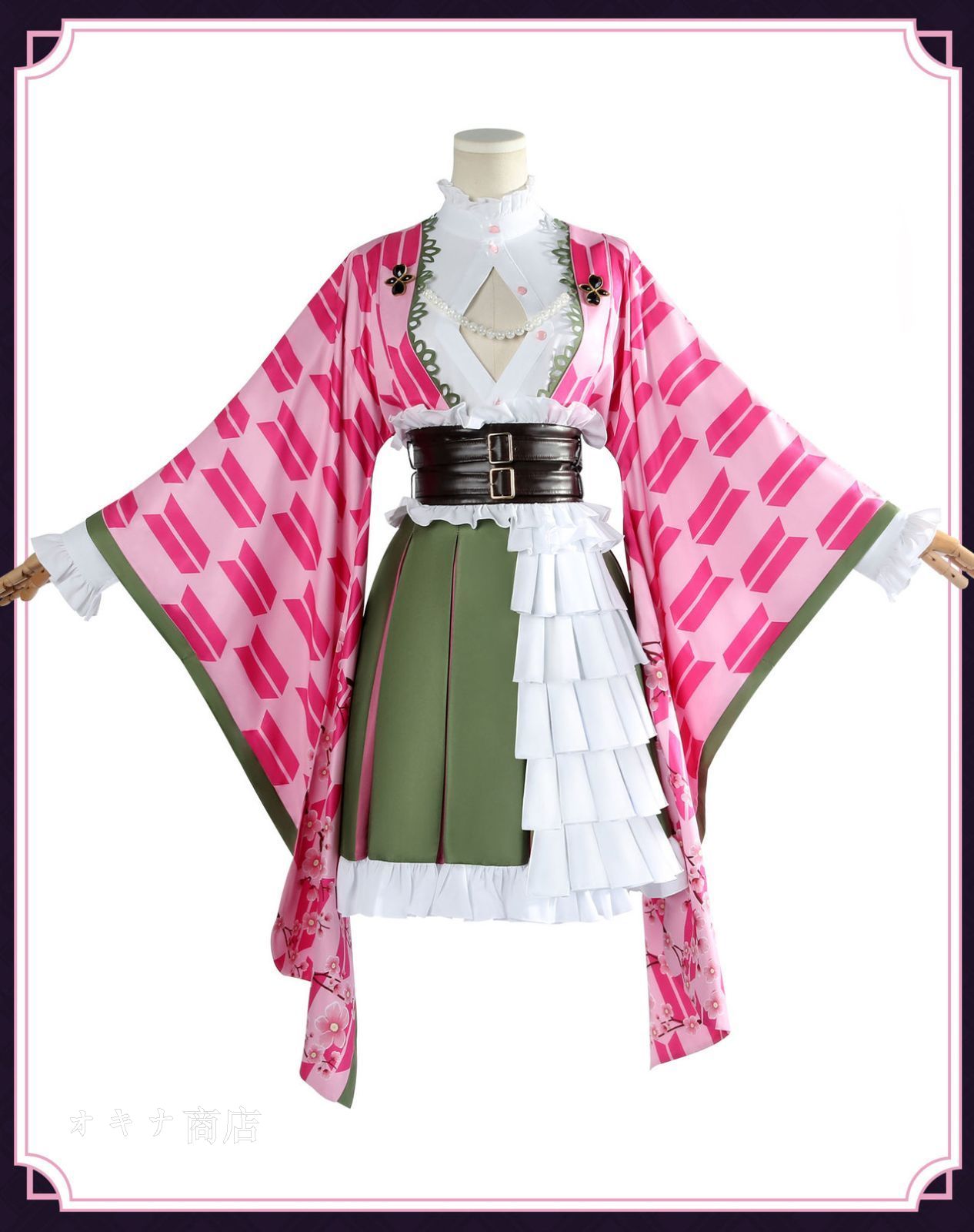 鬼滅の刃甘露寺蜜璃 かんろじみつり コスプレ キャラ 人気 アニメcosplay イベンド ハロウィン 仮装 文化祭 コスチューム ステージ服 変装 演出服