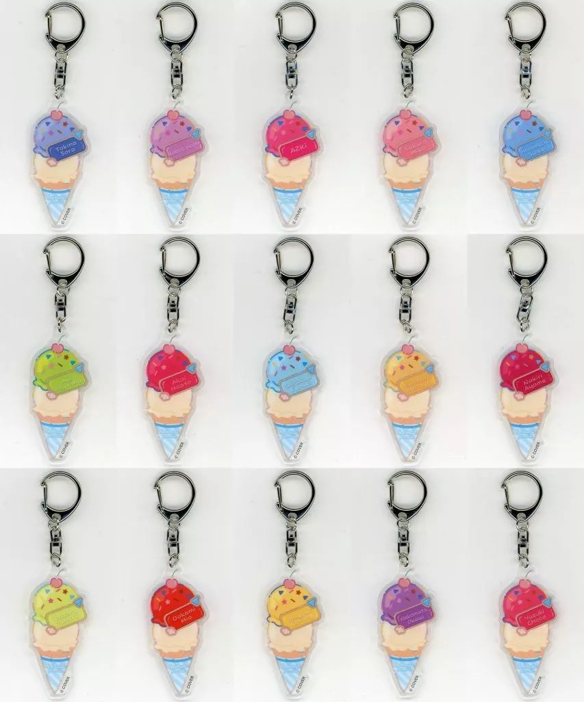 【】キーホルダー 全15種セット 「バーチャルYouTuber ホロライブ ホロナツパラダイス ランダムアクリルチャームA」