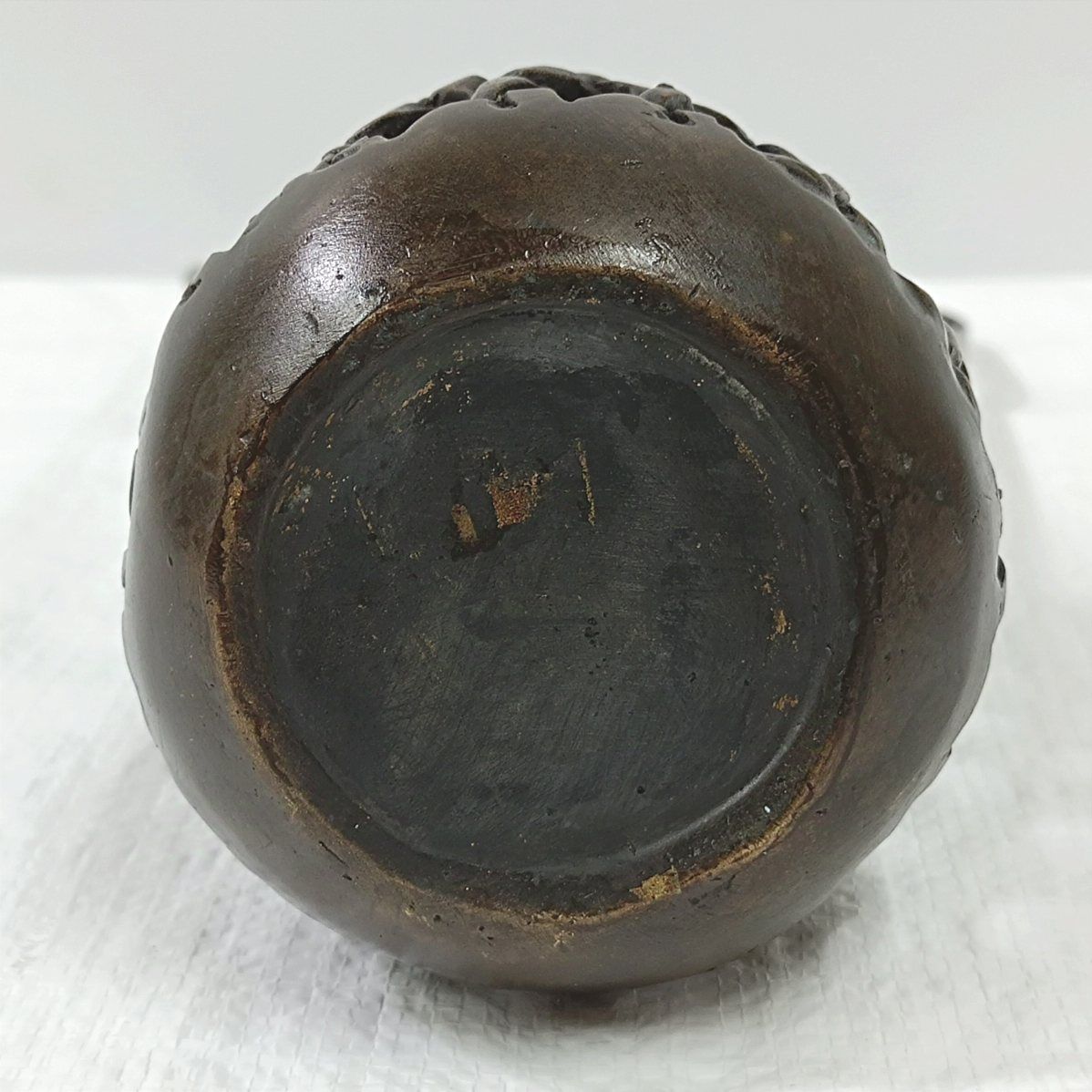 骨董品 銅製 竹編み型竹紋 花器 置物 茶道具 930g - メルカリ