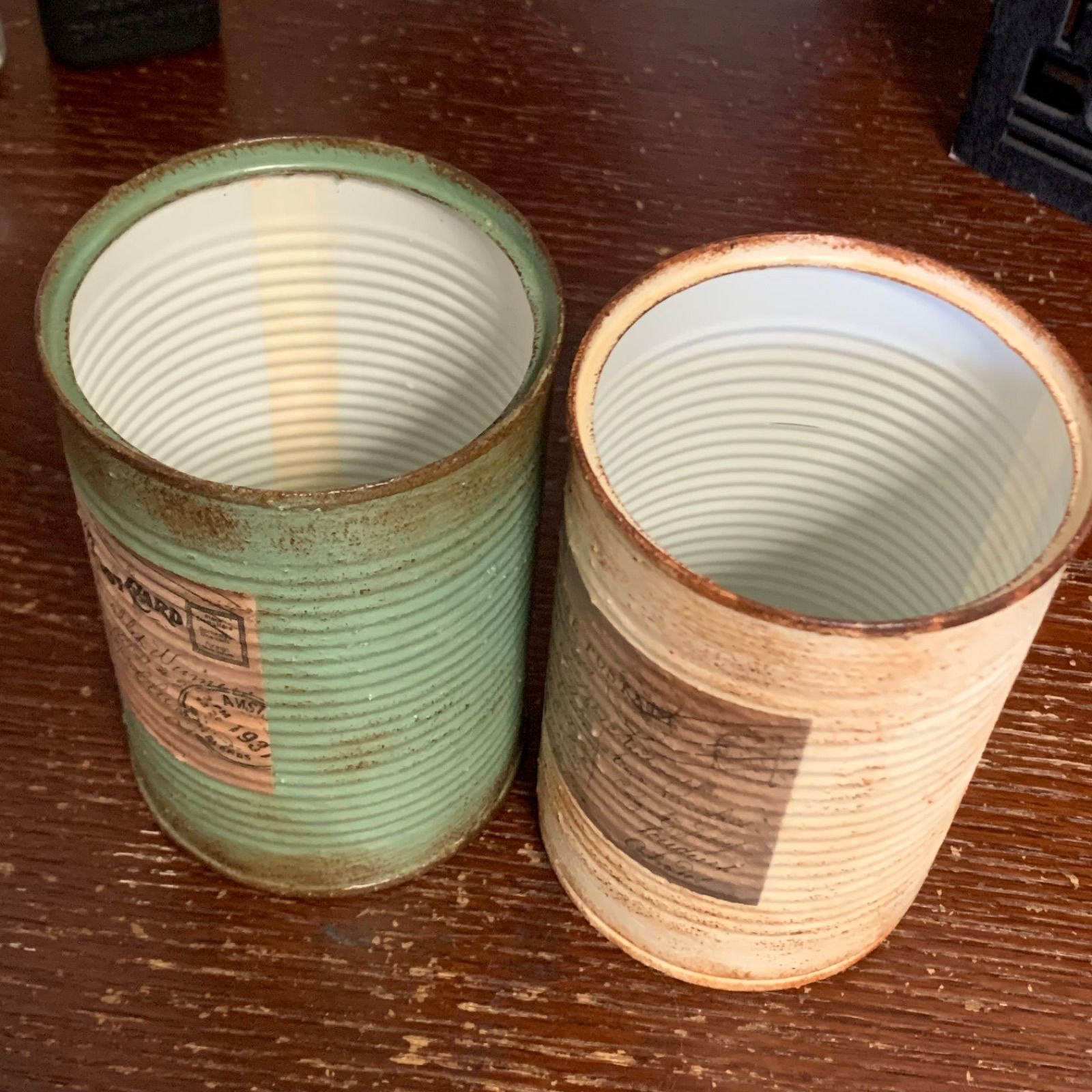 新柄❣️ トマト缶 リメイク缶 2個セット ナチュラルミント