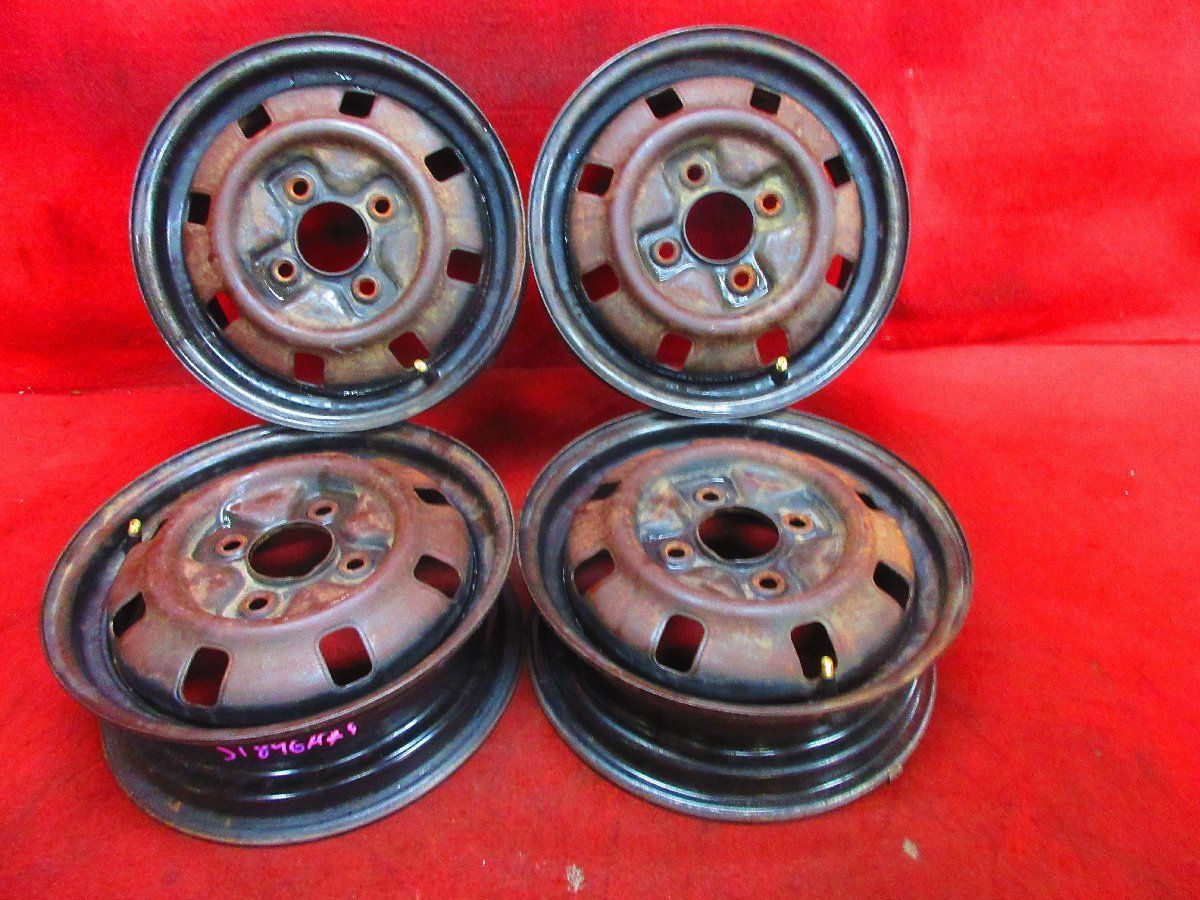 スチール ホイール 4本 12×4.00B 4穴 PCD 100 45 ハブ径 60 三菱 ミニカ H31系 純正 ◆51896
