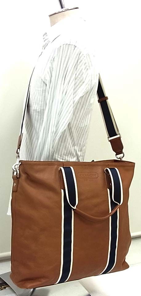 美品◇COACH コーチ メンズ ヘリテージ ウェブ レザー