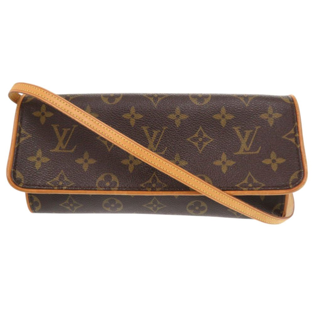 ルイ ヴィトン ポシェットツイン GM モノグラム M51852 ブラウン ショルダーバッグ LV 0695 LOUIS VUITTON