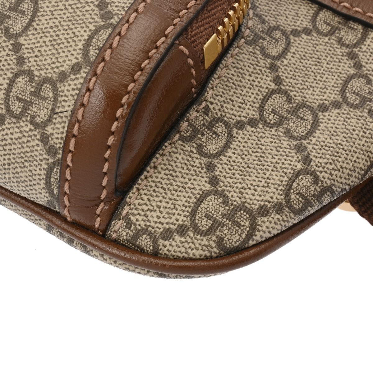 新同 グッチ インターロッキング ベルトバッグ ベージュ/ブラウン