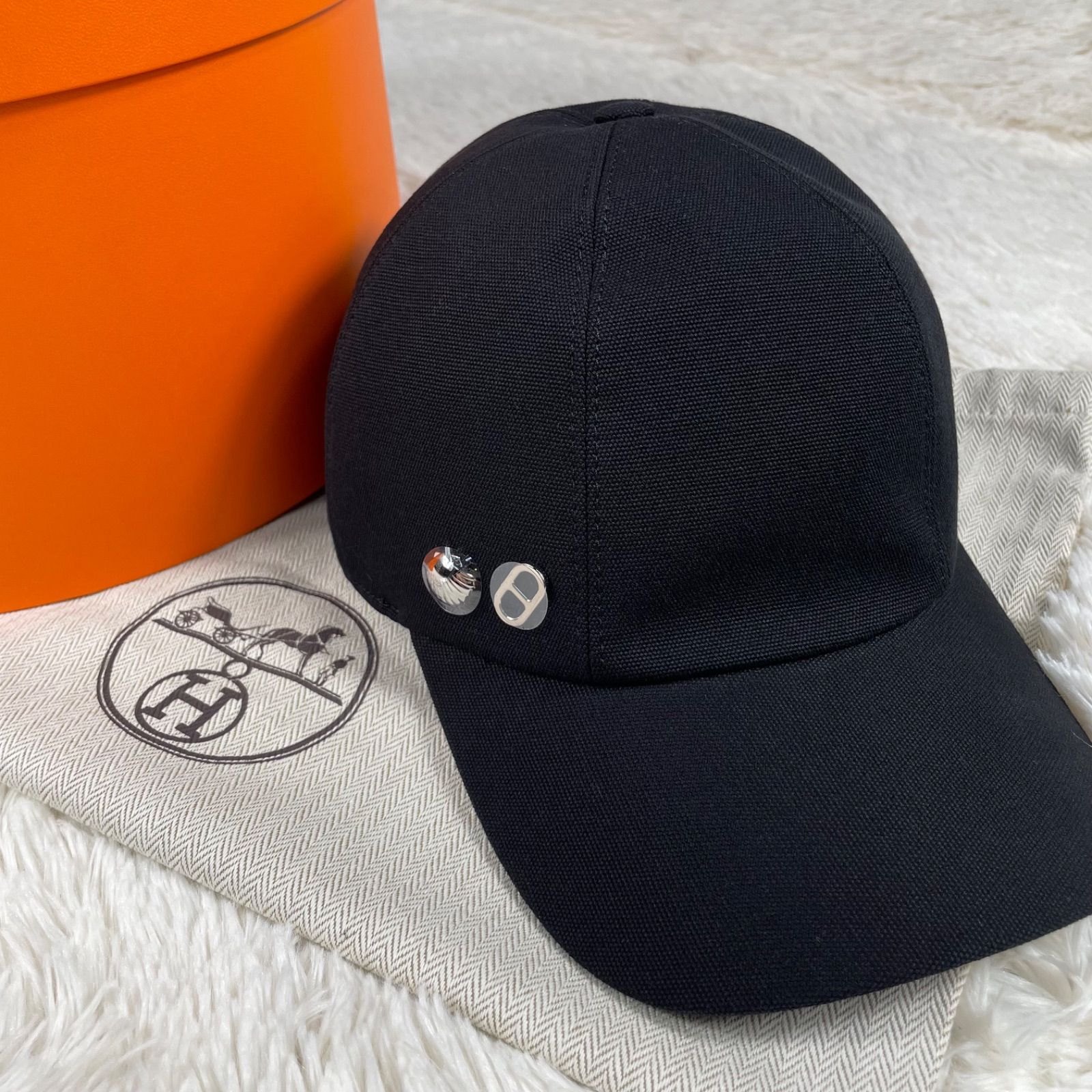♥品 HERMES エルメス キャスケット キャップ セレナ シーシェル ブラック 56