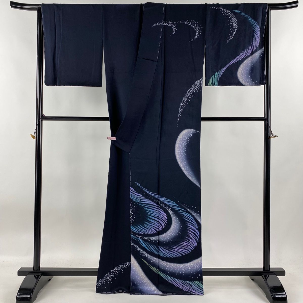 訪問着 身丈163.5cm 裄丈68cm L 袷 滝泰 やまと 落款あり 幾何学 