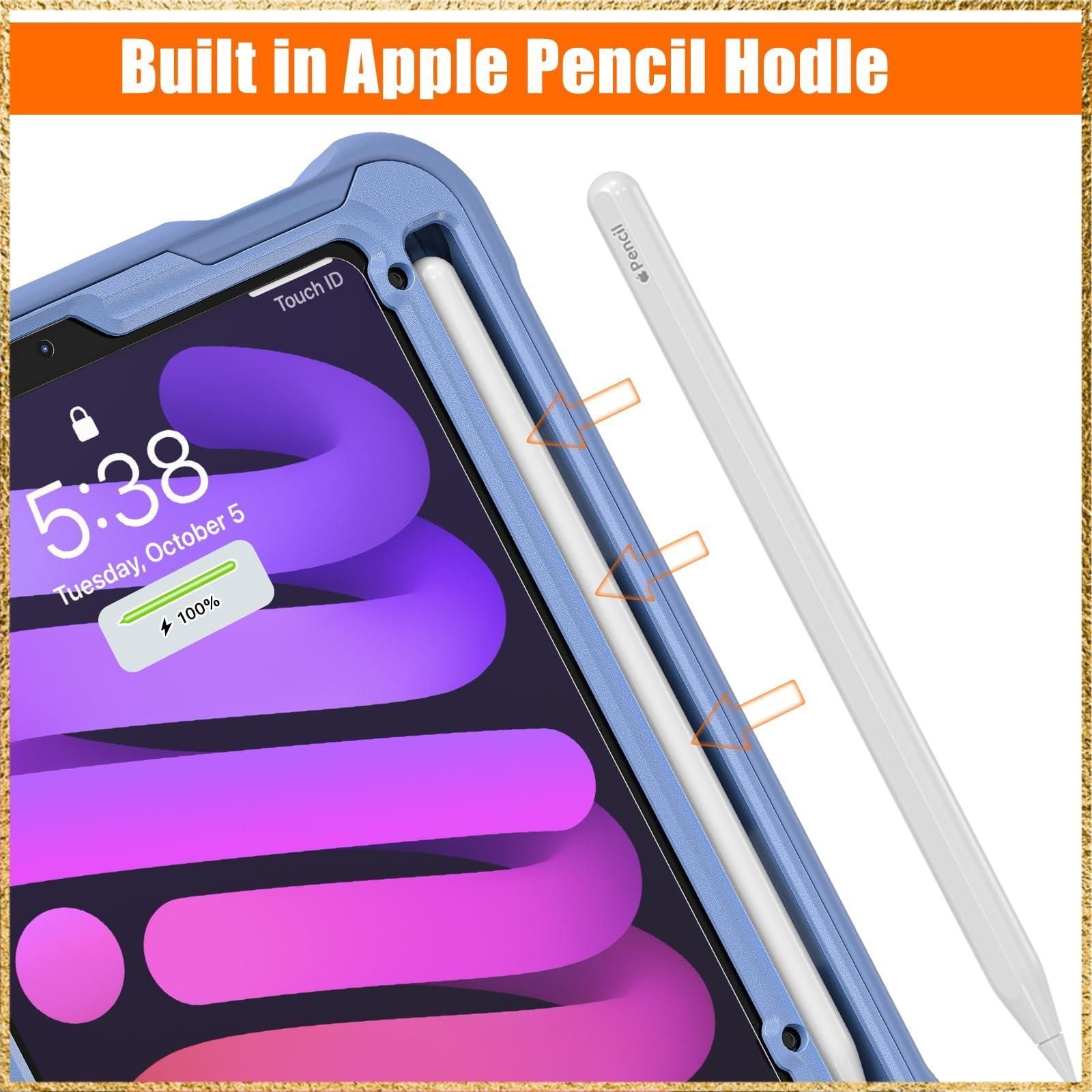 iPad mini6/mini7_紫灰 縦置き 横置き iPad Mini6 iPad Mini7